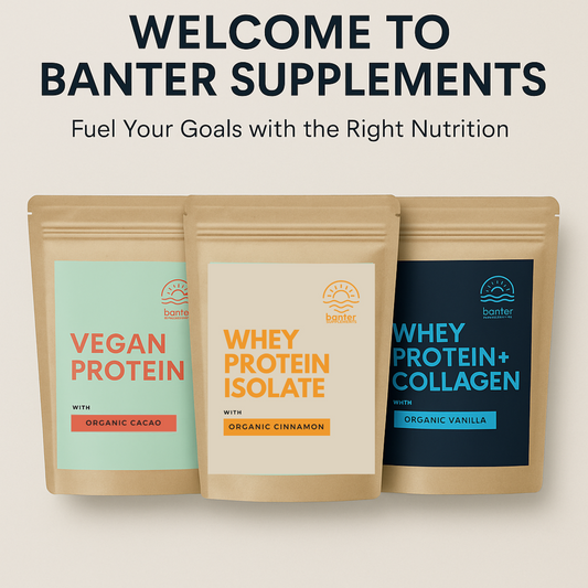 Clean Australian-made supplements by Banter. WPI, WPC, vegan protein, and creatine designed for lean muscle, recovery, and wellness.