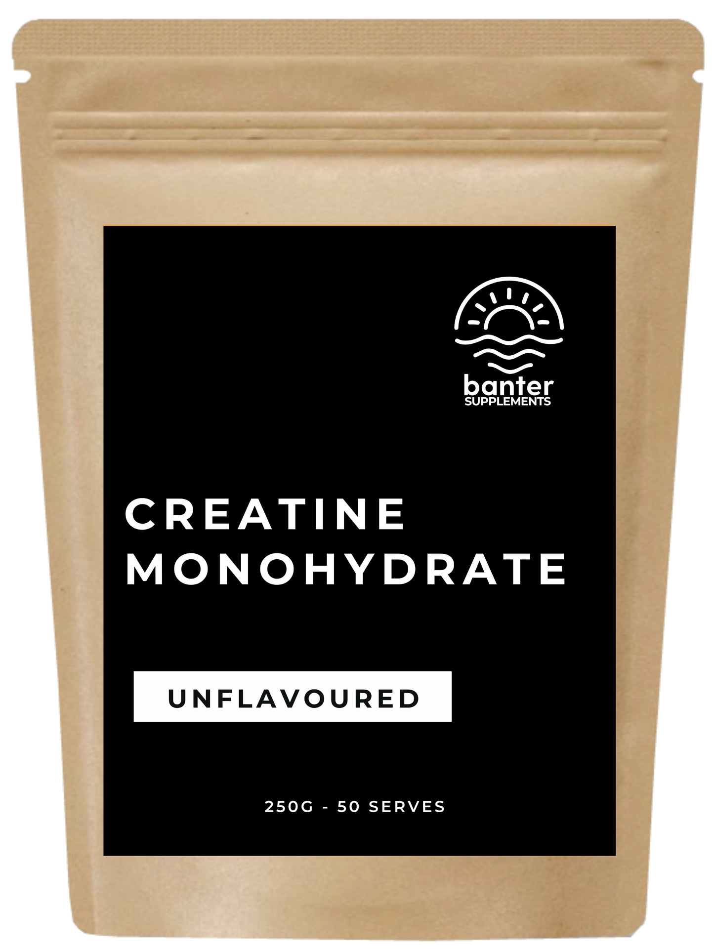 Banter Supplements Creatine Monohydrate 250 g pouch.