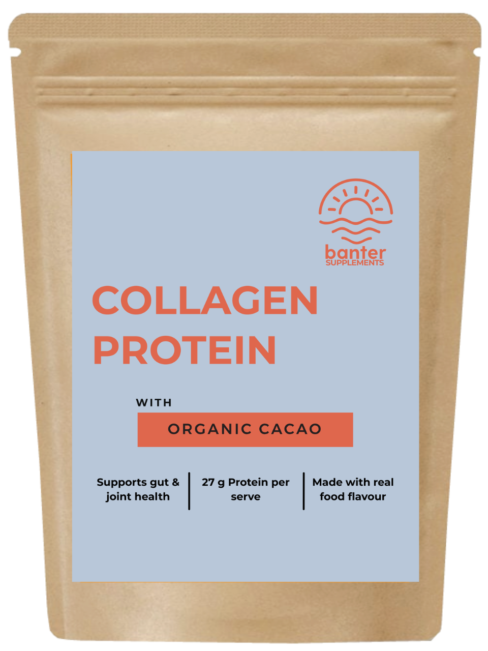 Banter Supplements Collagen Protein Organic Cacao package