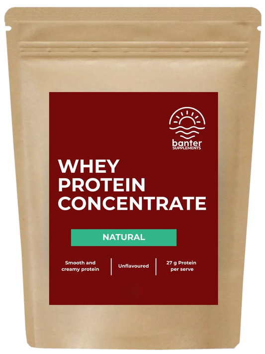 Banter Whey Protein Concentrate Natural (Unflavoured) pouch.